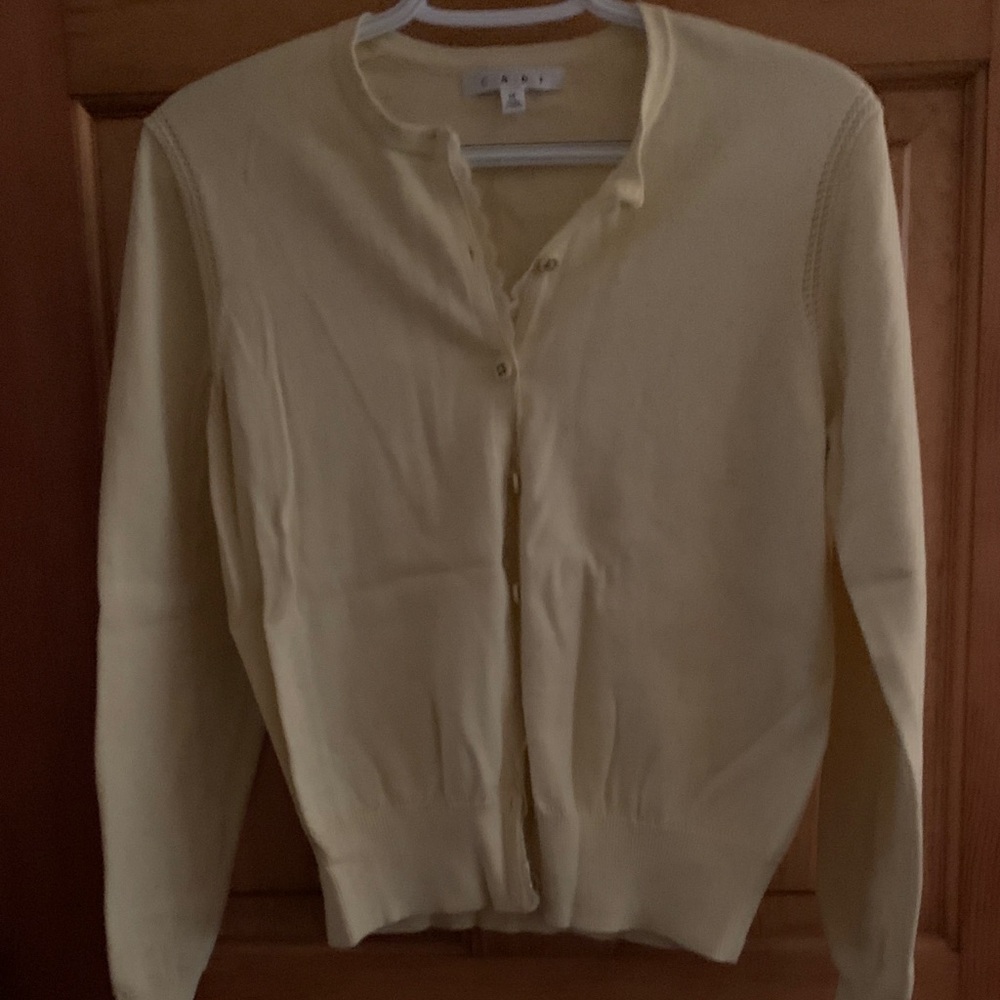 CAbi Light Yellow Cardigan Sweater